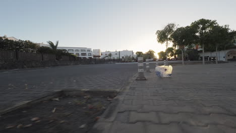 Hojas-Secas-Y-Basura-Urbana-En-El-Viento