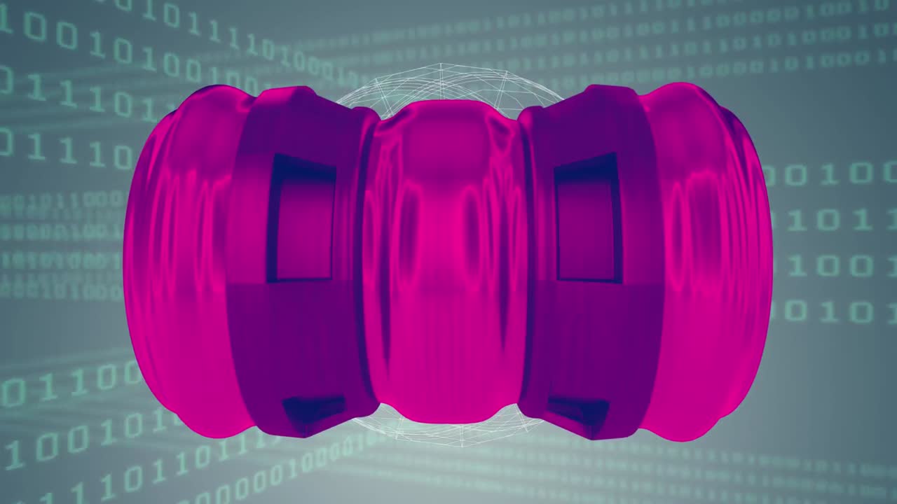 animación del motor girando sobre la codificación binaria