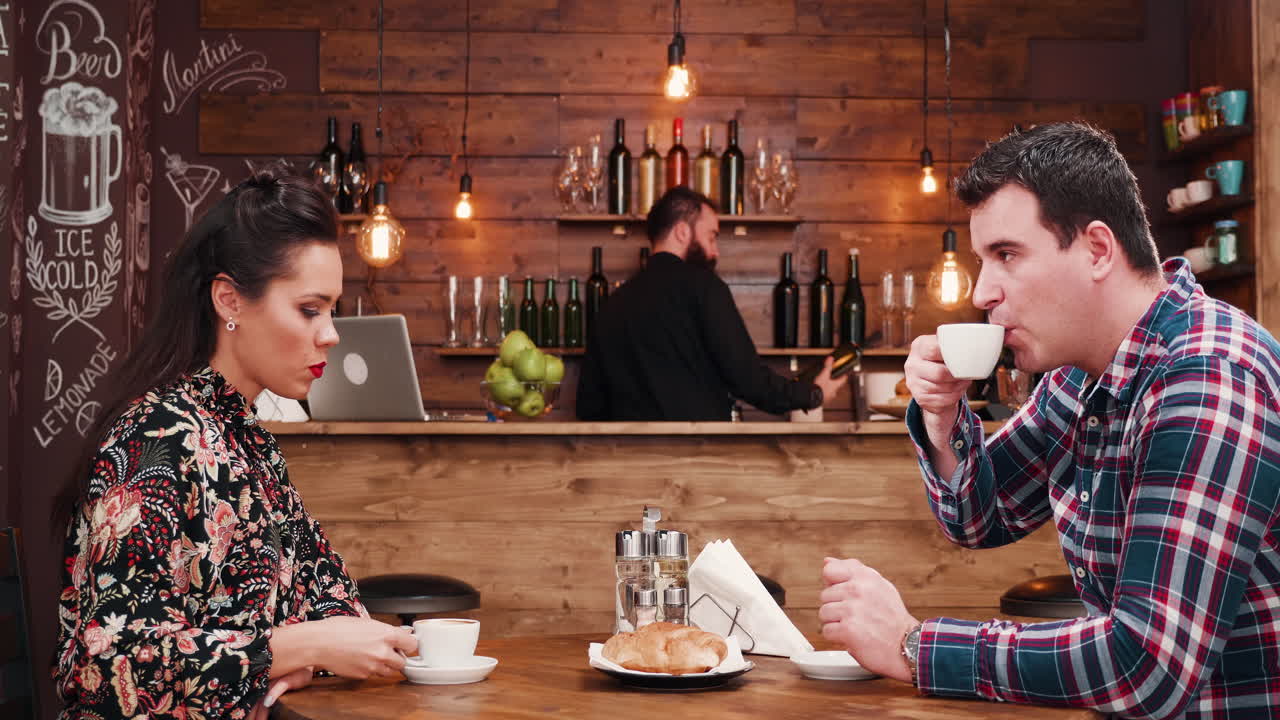 People having coffee at a cafe
