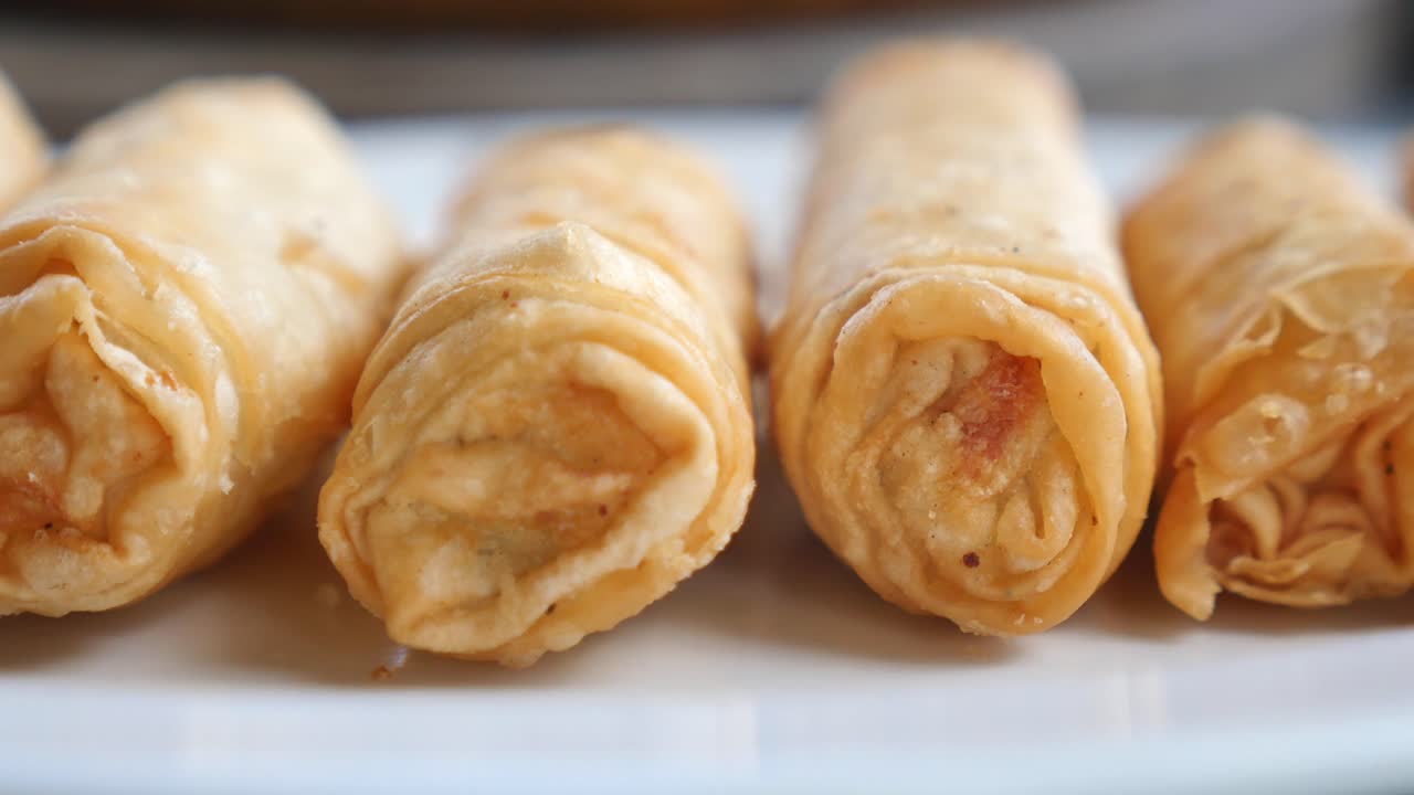 Close-up of Spring Rolls