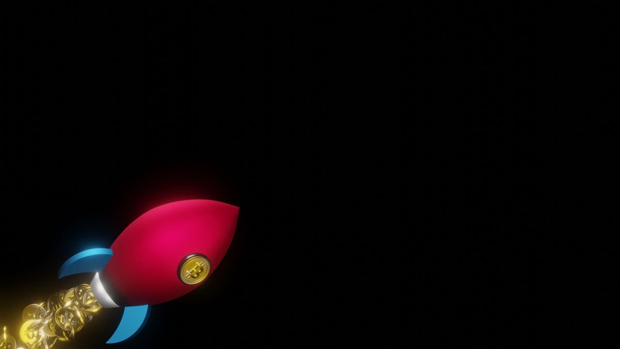 cohete bitcoin volando a la luna