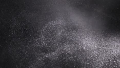 powder isolated on black background