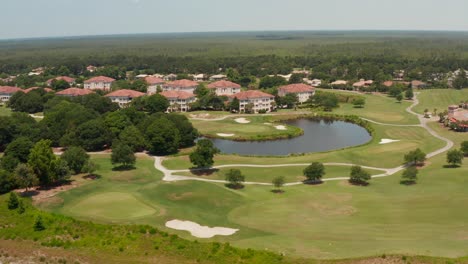 aerial of upscale private country club in usa