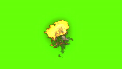 fire and smoke transition on green screen