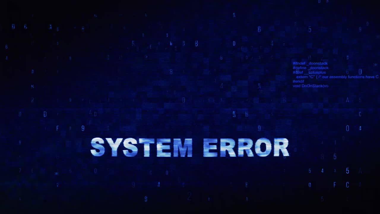 System Error Alert on Digital Screen