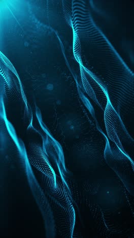 blue background with wavy pattern of lines and dots. vertical looped animation