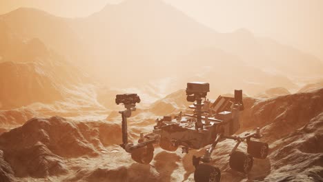 el rover curiosity de marte explora la superficie del planeta rojo