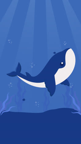 cute whale in underwater scene