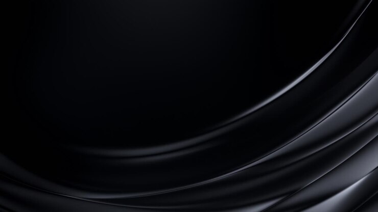 Abstract Black Flowing Silk Fabric Waves Background