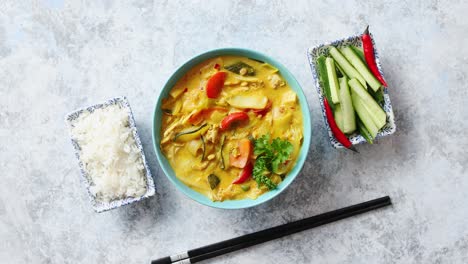 traditional chinese or thai chicken yellow curry