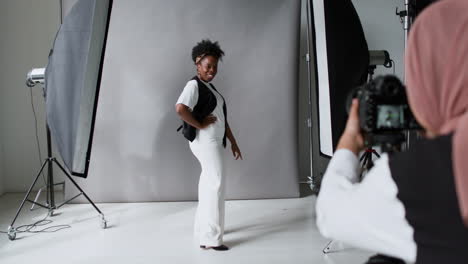 model posing in a studio