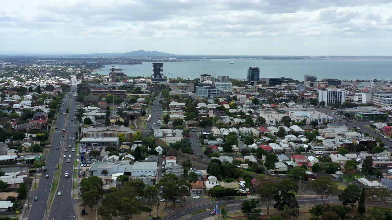 호주 질롱 베이사이드 시의 시차 공중