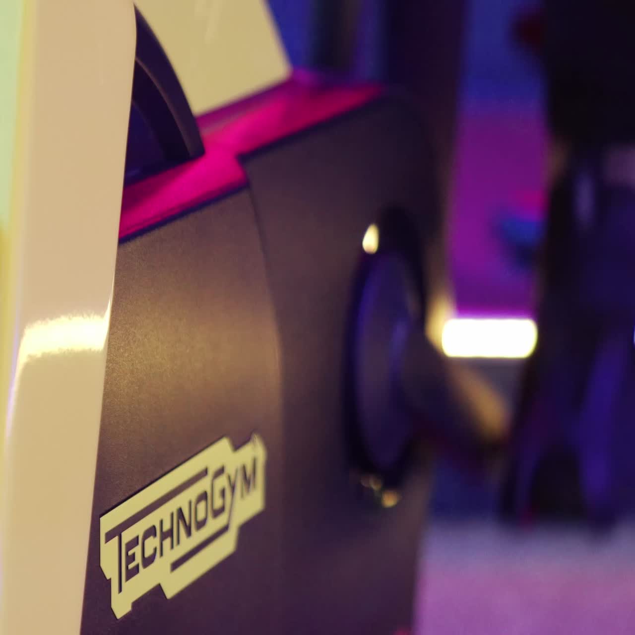 Man training on spin bikes