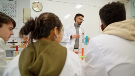 Science class with students and teacher
