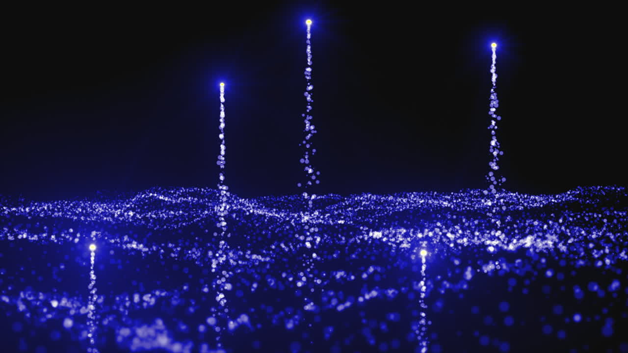 추상적인 파란 입자 폭발