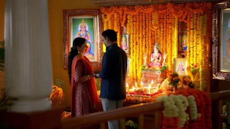 indian couple at a religious ceremony