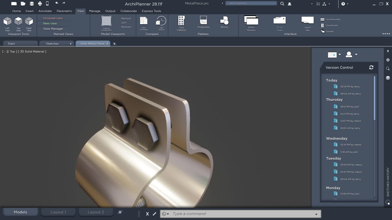 3D Metal Piece Design in ArchiPlanner
