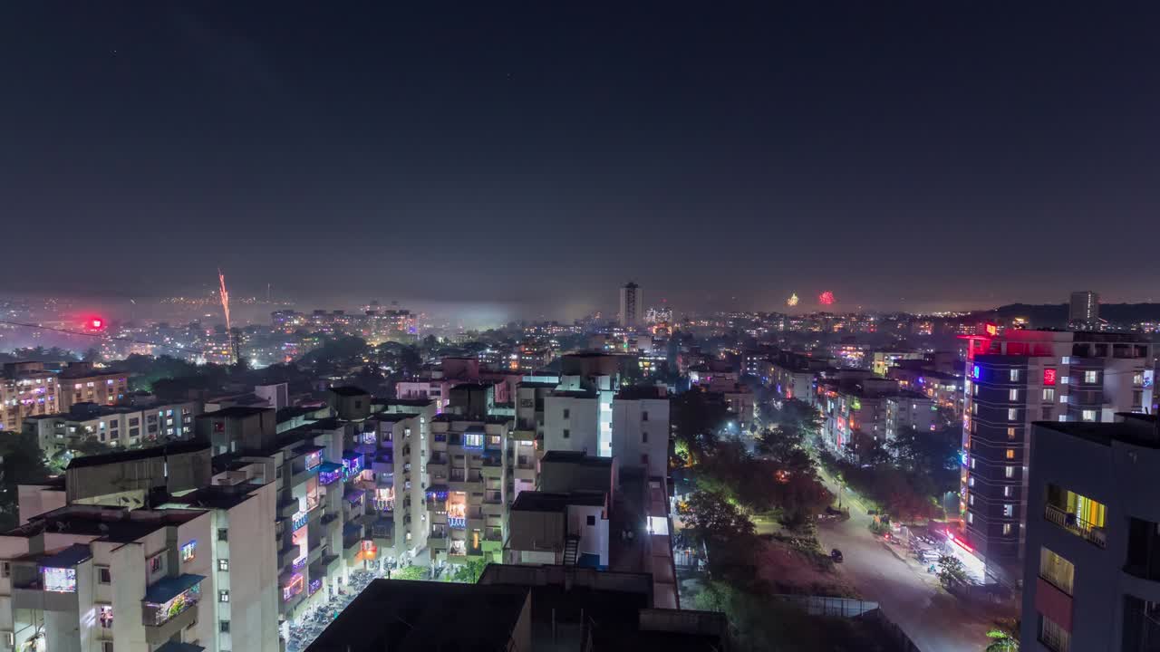 Celebration and Fire Cracker Time lapse during the Festival Of Diwali in India