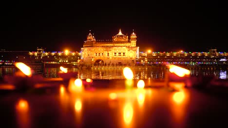 The-Golden-Temple-Amritsar-India-Celebrate-Gurupurab-in-Golden-Temple-and-Fireworks