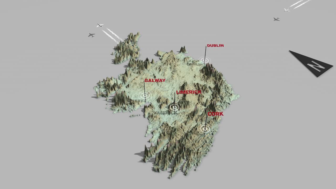 3d terrain map Ireland
