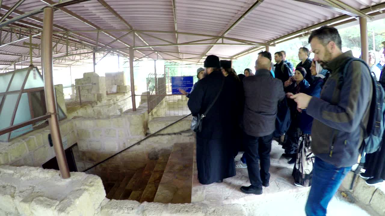 Rovine del Monastero Bizantino nei Campi dei Pastori nel villaggio di Beit Sahour (Bait Sahur) vicino a Betlemme, Cisgiordania, Medio Oriente.