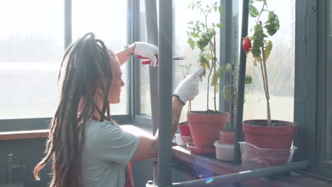 gardener working indoors