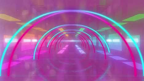 Animation-Von-Rosa-Und-Blauem-Neon-Tunnel-Hintergrund