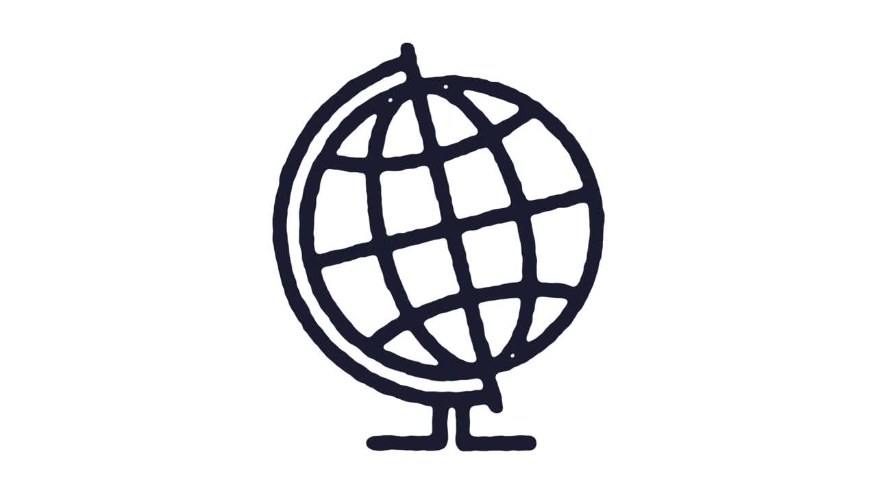Desk Globe Icon Animation Footage & Alpha Channel