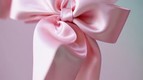 close-up of a pink satin ribbon bow