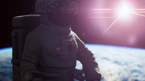 Astronauta-Trabajando-En-Una-Nave-Espacial.-Elementos-De-Imagen-Proporcionados-Por-La-Nasa