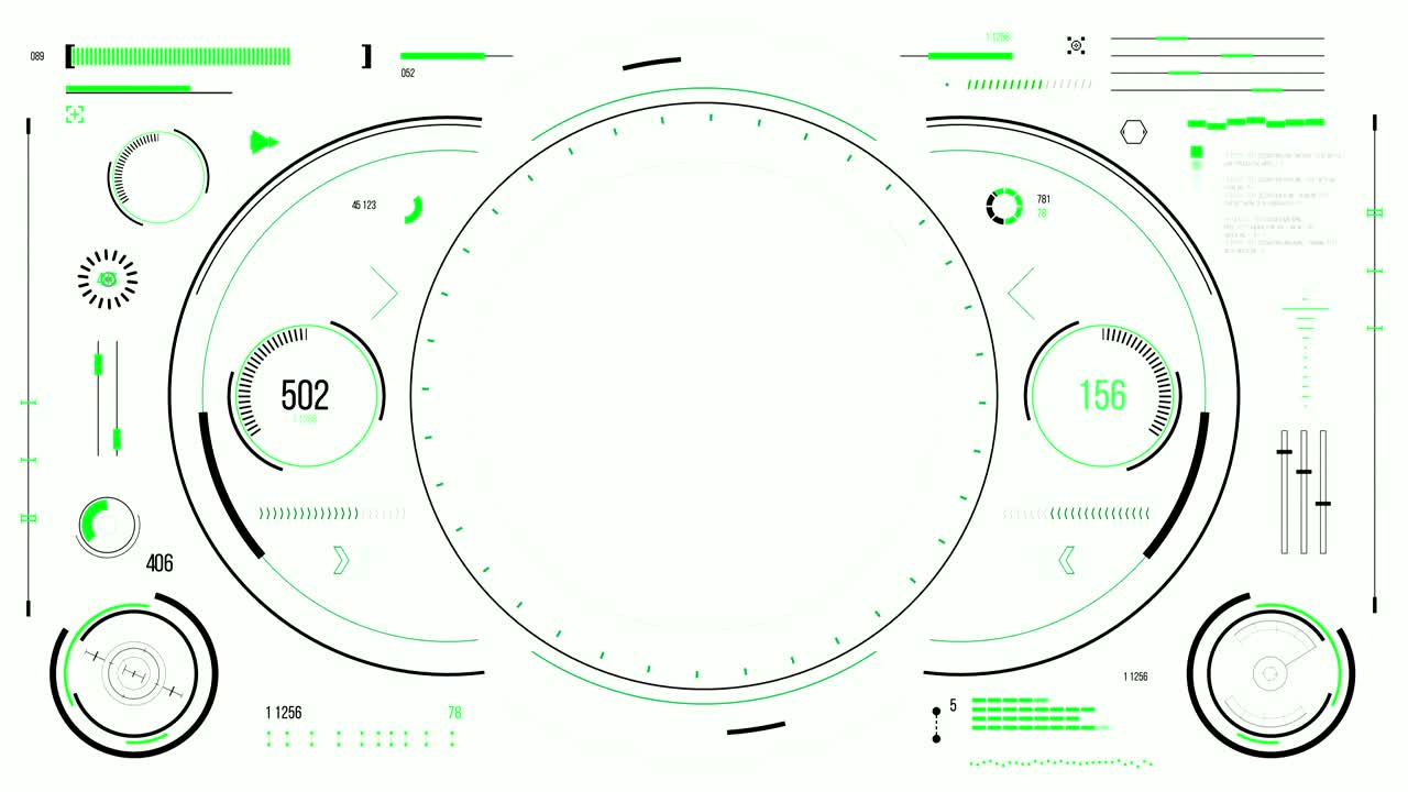 Futuristic user interface with HUD and infographic elements.