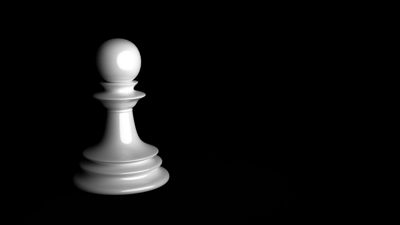 White glossy pawn on dark background