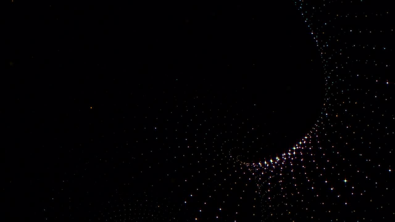 Abstract seamless loop of mesh glowing blue orange dot digital luxurious sparkling wave particles flow background,Motion of digital data flow.big data background concept.Cyber or technology background