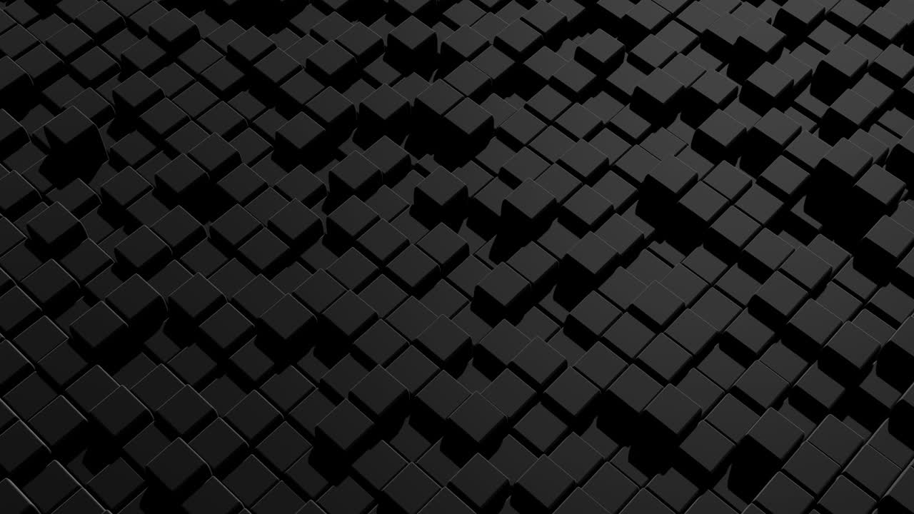 4k abstracto en bucle fondo oscuro ondas de cubos en el plano. cuadrícula de cubos. vj bg para evento, presentación. clásico diseño de movimiento sencillo telón de fondo