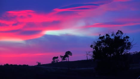 Un-Hermoso-Amanecer-O-Atardecer-De-Otro-Mundo-A-Lo-Largo-De-La-Costa-De-California-Con-Una-Silueta-De-árbol-En-Primer-Plano-2