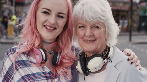 Slow-Motion-Portrait-of-happy-grandmother-and-granddaughter-family