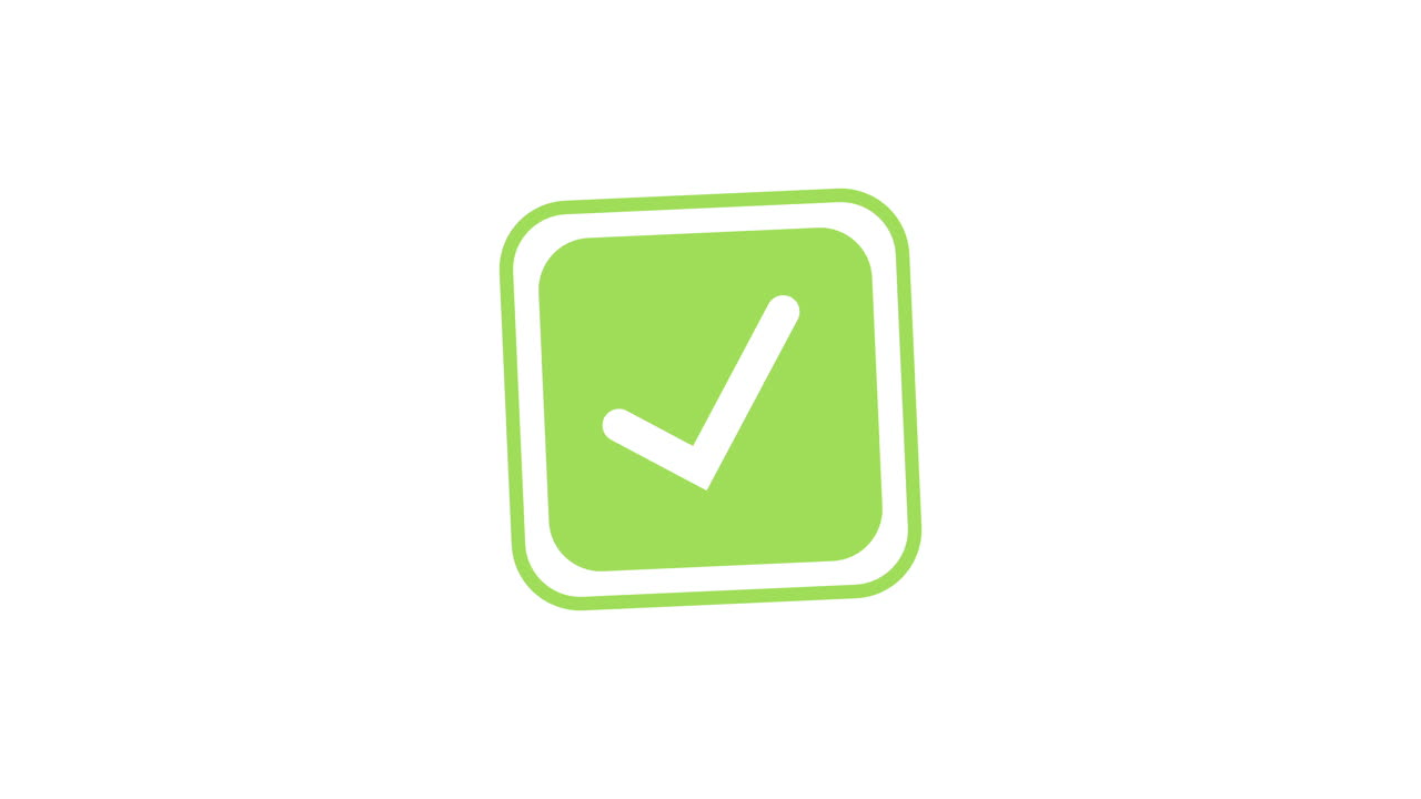 Animated Green Checkmark Icon on White Background