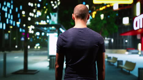 young adult strolling downtown