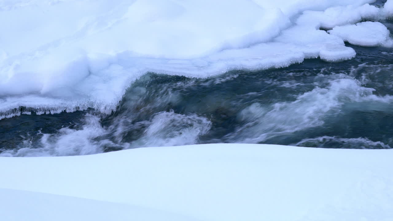 River flowing in the winter