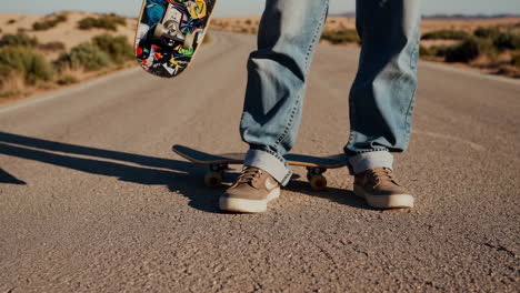 person skateboarding on road