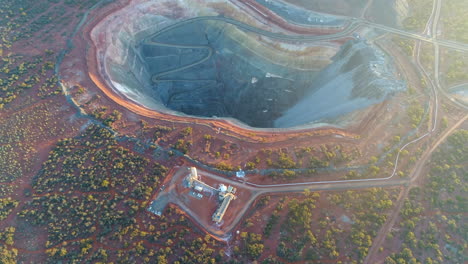 Stunning-gold-mine-pit-with-sunflares