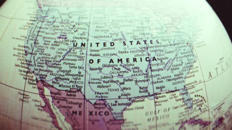 map of the united states and mexico on a globe