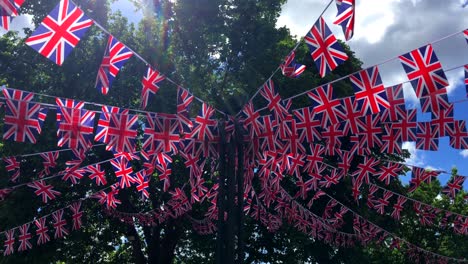 union jack bunting in chelsea london for the queen’s platinum jubilee