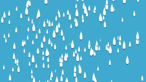 rain water drop animation motion graphics on blue background