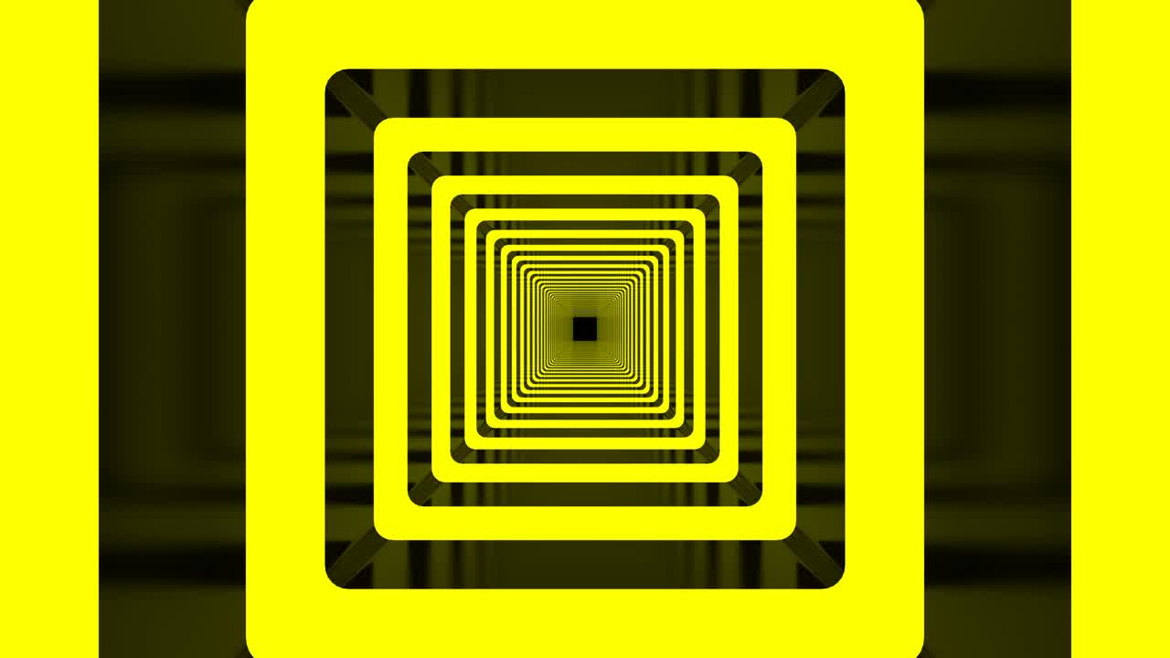Neon Yellow Futuristic Looped Abstract Background Hallway Tunnel