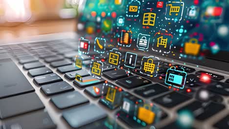 digital connectivity and online commerce on a laptop