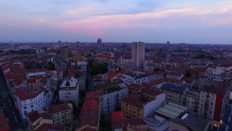 milan - a short flight revealing the city of milan's famous boulevards and avenues - sunset