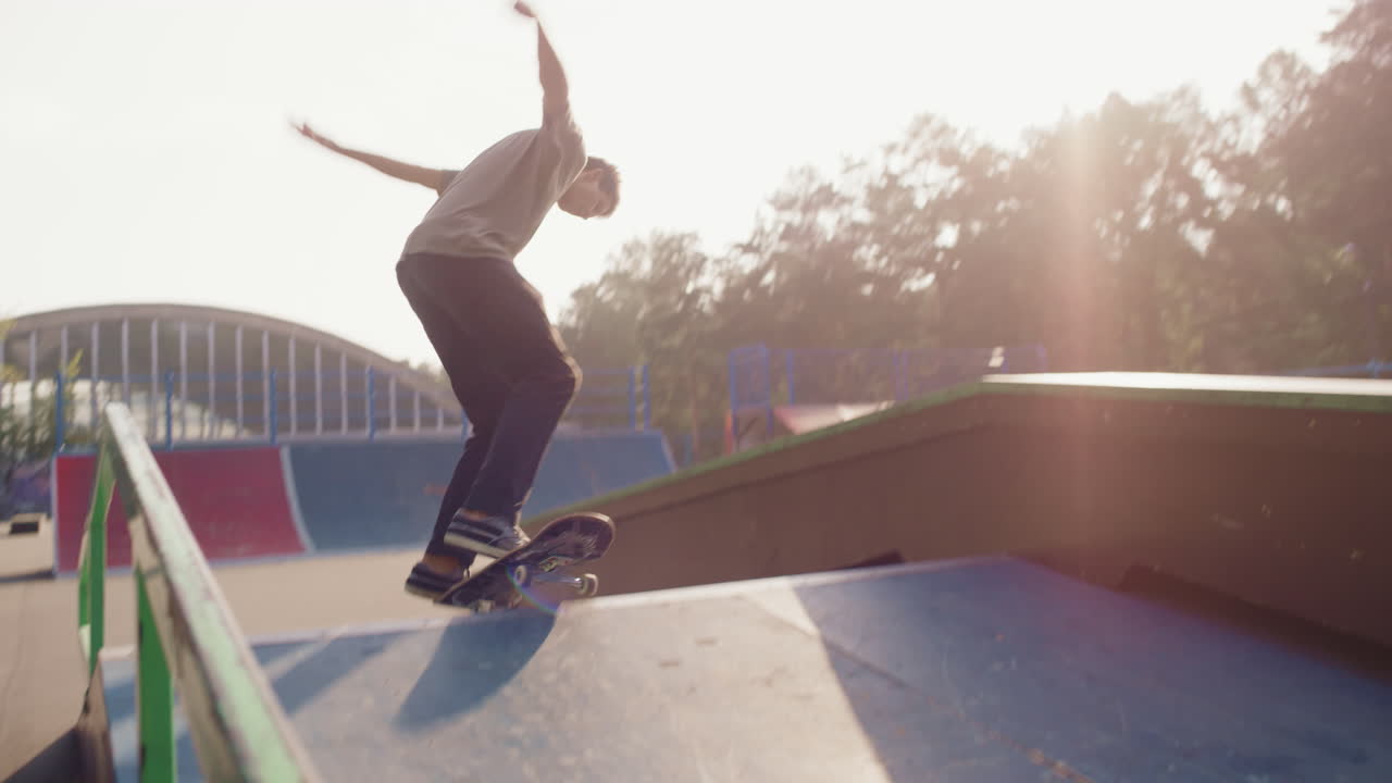 Guy Doing Kickflip on Ramp