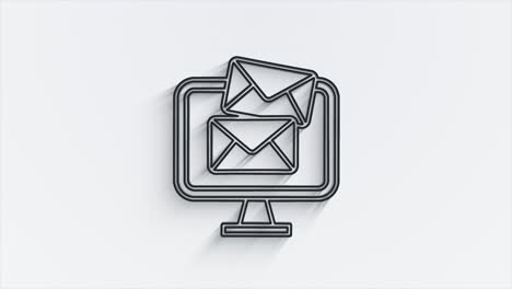 diseño de icono de sombra de línea de medios sociales aislado en fondo blanco. icono web de esquema. gráficos en movimiento.