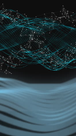 animation of blue waves over black background